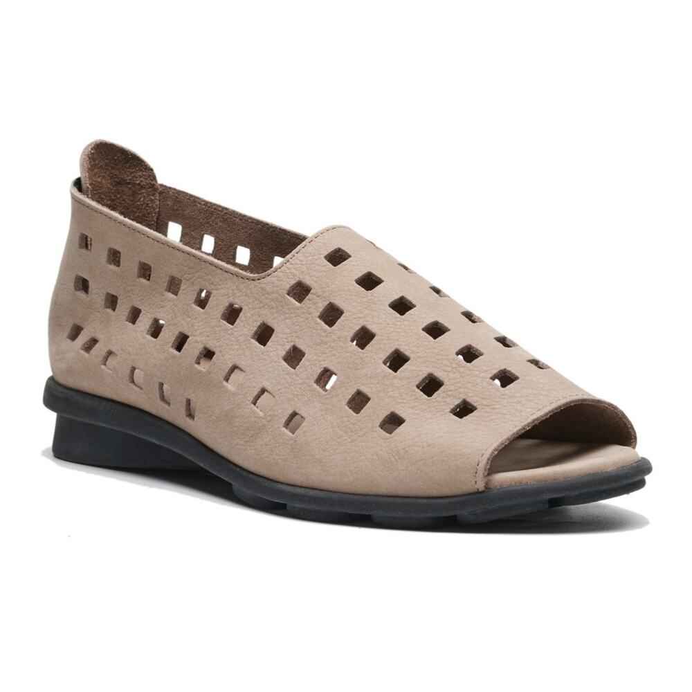 Arche Drick Sabbia Buc French Peep Toe Leather Sandal Camel Lasercut EU 38 GUC